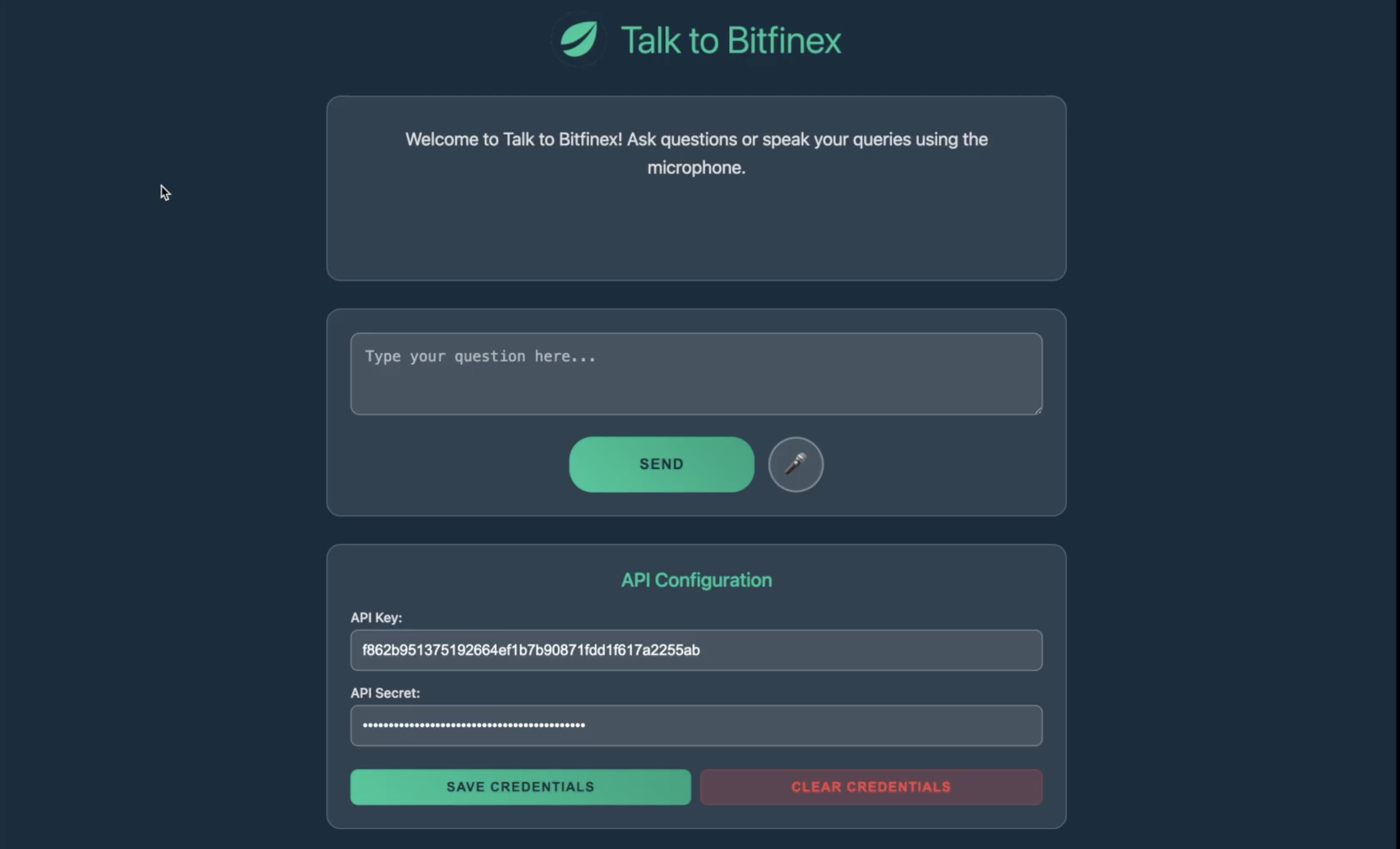 Talk to Bitfinex